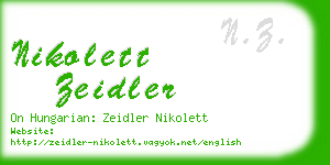 nikolett zeidler business card